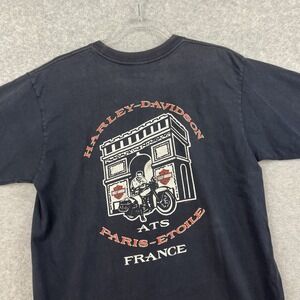 Vintage Harley Davidson Arc De Triumph Paris Heavy Vintage T-Shirt Y2k 2004 M